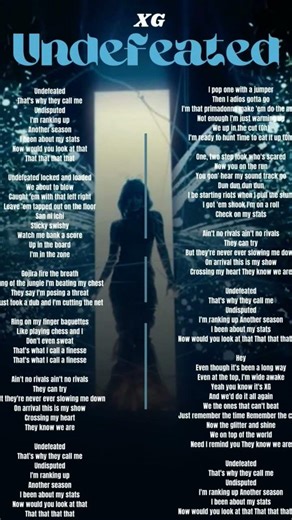 XG "Undefeated" Official Lyrics 🎎KAROKE PT.61🎎