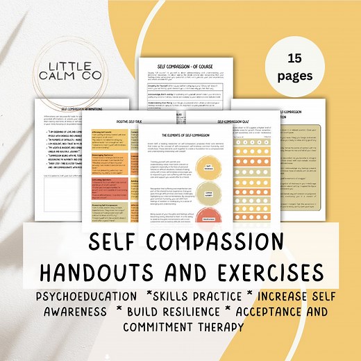 Self Compassion Worksheets | Exercises and Handouts | Self-validation Tool | Self Love | Inner Critic Support | Positive Self Talk | - Etsy