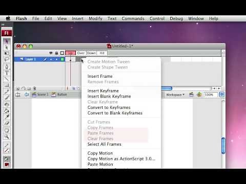 How to create a button hover effect in Flash