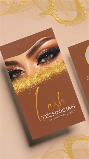 DesignByClarck on Instagram: "Upgrade your beauty business with a luxury gold & brown QR code business card designed for lash techs who mean business. #zazzlemade #BeautyEntrepreneur #LashArtistBranding #LuxuryBranding #QRCard #BeautyBusiness #businessowner #businesscards"