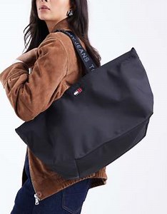 Tommy Jeans daily essentials tote bag in black | ASOS