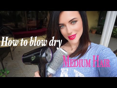 How to blow dry medium length hair