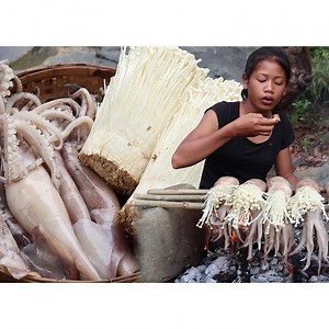 678K views · 7.7K reactions | Easy food Yummy- Grilled Mushroom in Squid with Hot chili sauce - Awesome Chef -------------------------------------------- Credit By Primitive Survival Skills | Awesome Chef | Facebook