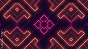 neon flash light structures. Hi-tech neon sci-fi tunel. Trendy neon glow lines form pattern and construction in mirror tunnel. Fly through technology cyberspace. 3d looped seamless 4k bright youth bg.