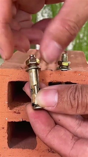Drill and insert the EBSI screws into the bricks tightly and neatly in their respective holes