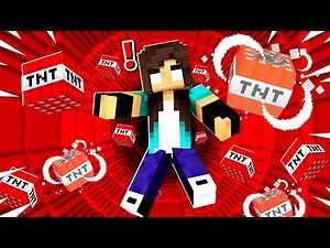 noob Girl VS Minecraft "TNT" Dropper...