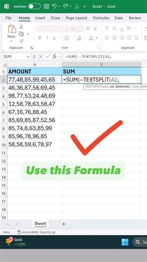 7.6K views · 401 reactions | Computer ️Excel Shortcut Key for Calculating from Cells #reel #reels #text #excel #calculation #add #exceltips #tricks #shortcut #viral #new #viralpost❤️ #viralreels #viralreel #trending #trend #trendingreels #trendingnow #trendingvideos #facebook #followers #instagram #instamood #instagood #instadaily #insta #foryou #foryoupage #followers @highlight | Fast Typing Learning | Facebook