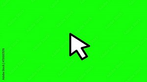 Arrow cursor clicking on a green screen background. Illustration of web cursor clicking.