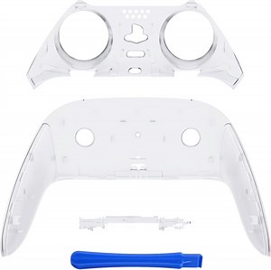 eXtremeRate Clear Top Bottom Shell Replacement Front Back Clip Shell Cover for ps5 Edge Controller