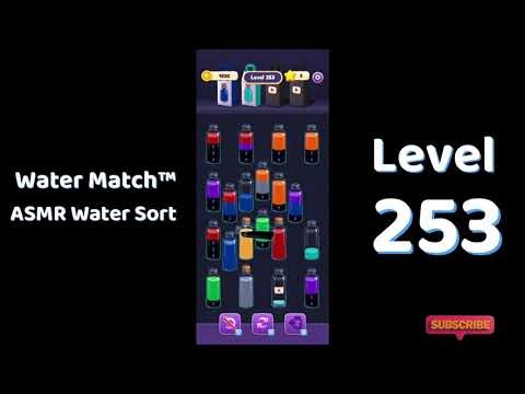 Water Match Level 253 Walkthrough 💧🎮 | Water Match ASMR Water Sort | Solutionguruji