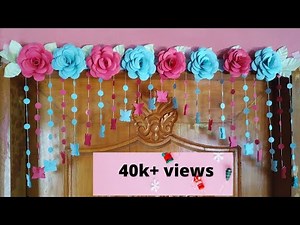 Beautiful Paper Rose Flowers Door Decoration Ideas/Door Hanging/Wall Hanging/Paper Craft Ideas
