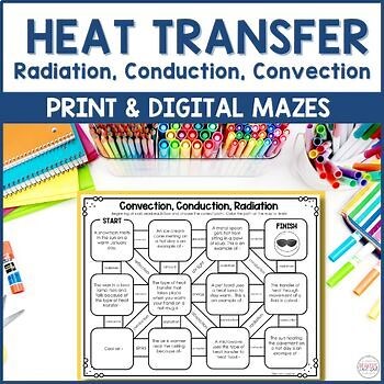 Heat Transfer Conduction Convection Radiation Mazes Heat Transfer Worksheet