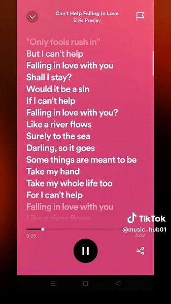 Can't Help Falling In Love - Lyrics and Instrumental