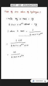 Mass of one atom of Hydrogen #jee #neet #ncert