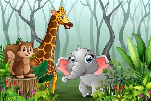 Where illustrations come alive 🌿✨ Turning children’s stories into colorful, talking characters 🐘🦒🐿️ Children’s Story Book Illustration Service 📚🎨 #ChildrensBookIllustration #StorybookArt #KidsIllustration #IllustrationService #AnimatedIllustration