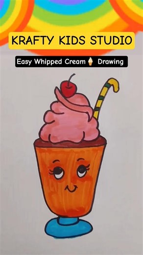 Easy Whipped Cream 🍦 Drawing | Simple Drawing For Kids | Easy Drawing #shorts #howtodraw