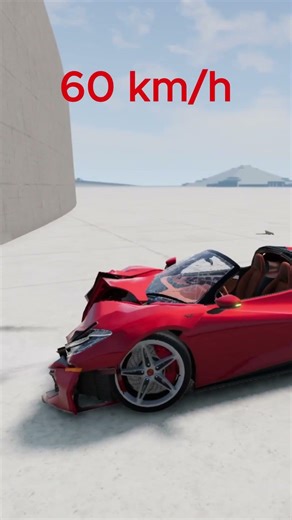 20 vs 180 km/h Supercar Crash #beamngdrive #beamngexperiments