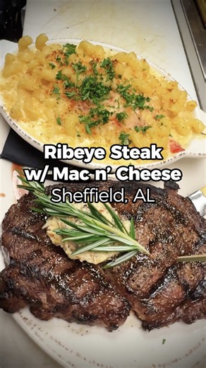 Hey Shoals 👋 Chef Shell’s Ribeye with Mac n’ Cheese at Southern Grocery is a powerhouse combo with locally raised angus beef and Cajun style lobster Mac n cheese. You gotta try it! @Southern Grocery #alabama #foodie #heyshoals