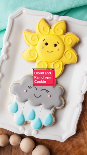 Smiley Cloud Cookie Decorating Tutorial
