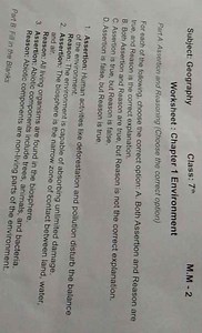 Subject: GeographyClass: 7 ^ { \text {th } }M.M - 2Workshee... | Filo