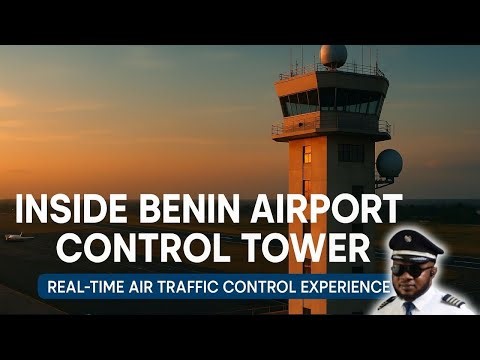 INSIDE BENIN AIRPORT CONTROL TOWER | REAL-TIME AIR TRAFFIC CONTROL EXPERIENCE