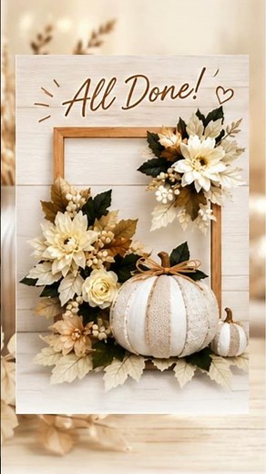 Dollar Tree Frame + Foam Pumpkin = Cozy Fall Decor 🤍🍂 | Autumn Decor | Budget Craft Tutorial