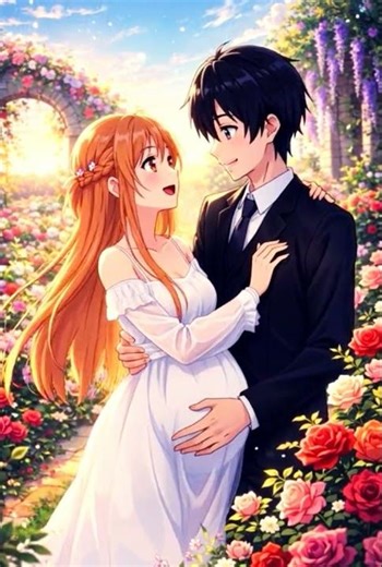 Sword Art Online Asuna got pregnant with Kirito Baby inside her In Japanese Moments Together