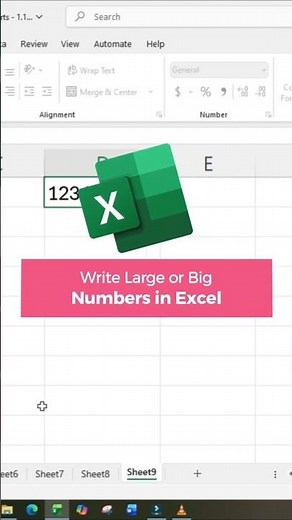 Write Large or Big Numbers in Excel