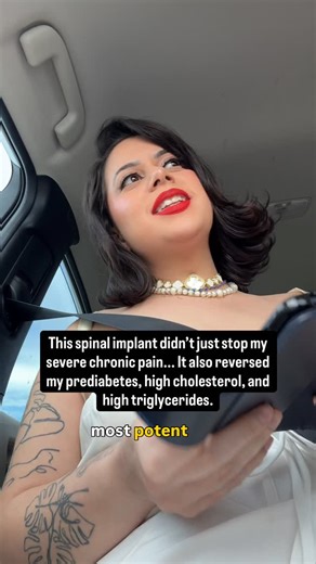 Samantha Jade Durán on Instagram: "This device didn’t just stop my severe chronic pain… it also reversed my prediabetes, high cholesterol, and high triglycerides. It's called an #IntrathecalPainPump. We don’t talk enough about how severe, uncontrolled pain destroys your whole body, not just your day. Chronic pain spikes cortisol, blood sugar, blood pressure, cholesterol… and over time, it can do serious damage. My intrathecal pain pump delivers pain treatment directly into my spinal fluid, whic