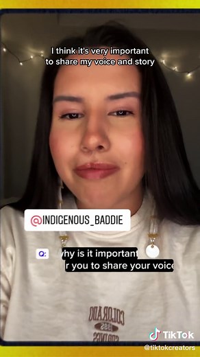 This week, @indigenous_baddie is here to talk about the importance of Indigenous representation on TikTok and her creative inspirations 🌎🇨🇦
