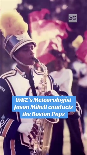WBZ meteorologist Jason Mikell fulfilled a lifelong dream of conducting the Boston Pops, with a special guest cheering him on. | WBZ / CBS News Boston