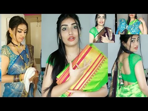 #marathi#saree 🥻My saree collection(8) marathi video/part-1/contrast mix an match Ideas/😊