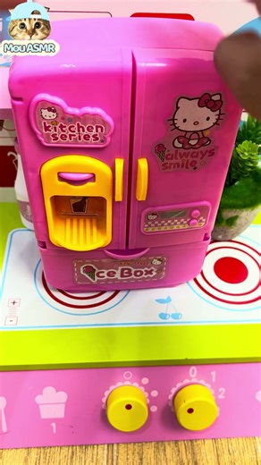 ASMR Hello Kitty Kitchen play set Pink fridge #asmrroleplay #asmrsounds