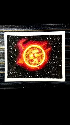 How to draw the sun with Oil Pastels drawing | Step by Step Tutorial