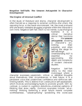 Negative Self-Talk in Character Education Worksheet Classwork, Homework