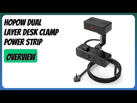 REVIEW (2026): HOPOW Dual Layer Desk Clamp Power Strip. Features