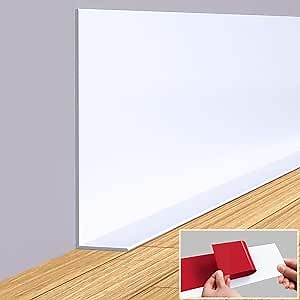 Flexible Baseboard Molding Trim, 5 Inch(W) x 60 Feet(L) Self-Adhesive Vinyl Wall Base Cove Base, Peel and Stick Rubber Wall Trim with Crease Moulding
