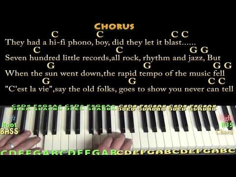 You Never Can Tell (Chuck Berry) Piano Lesson Chord Chart with Chords/Lyrics - C G - Arpeggios