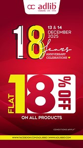 adlib Anniversary Offer! FLAT 18% OFF on all outfits on 13–14 December! Don't miss the chance! | adlib CHANGING LIFE STYLE