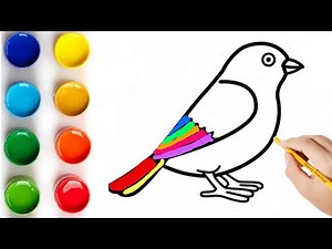 How to Draw A Bird Easy Step by Step for Kids & Toddlers || Birds Drawing & Coloring