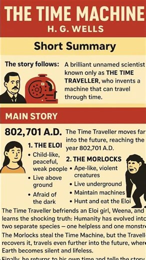 The Time Machine by HG Wells short summary in short video.#timemachine #hgwells #summary #shorts