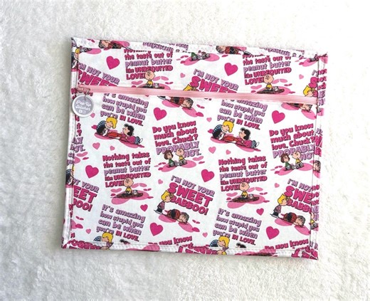 Peanuts Gang on Love Sewing Project Bag: Fully Lined Fabric 14X11 - Bag Only - Etsy Canada
