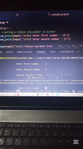 # A simple Calculator in python 🤠