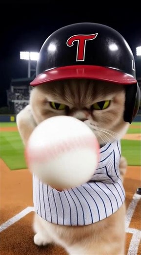 Cat Playing Baseball Video