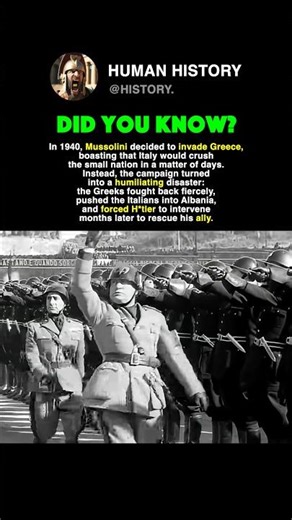 Mussolini INVADED Greece #history #ww2
