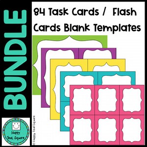 84 Blank Task Card Templates / Blank Flashcard Templates (Bundle) Set 1
