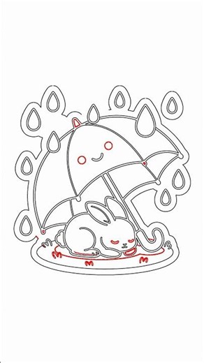 Draw Cute Bunny & Umbrella! Easy Step-by-Step for Beginners