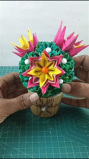 Origami Cactus Plant DIY | Paper Cactus DIY #shorts #viral #viralshorts