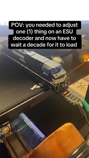 Samuel Wilson on Instagram: "The struggle is real 😔 it hasn’t even reached half way by the time I’ve posted this #railfan #trainspotting #hoscale #hogauge #dcc"