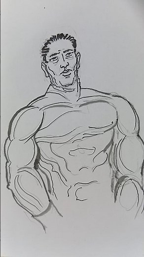how to draw bodybuilder man #drawing #bodybuilder